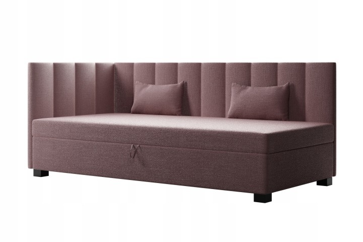 AMK Meble Paula 100 – sivá čalúnená posteľ s plochou na spanie 100 × 195 cm