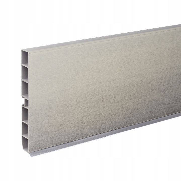 DQ-PP LCAI150.1 kuchynský sokel z PVC, vzhľad inox, 1,5 m × 100 mm