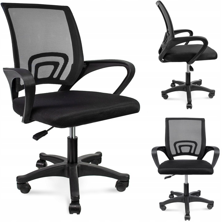 Jumi SMART CM-332966 – čierna otočná stolička, výška sedu 33–43 cm