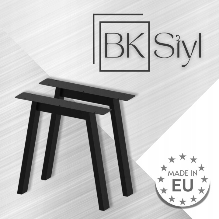 Stolové nohy BK Styl A8040, 2 ks, čierny mat, profil 80 × 40 mm