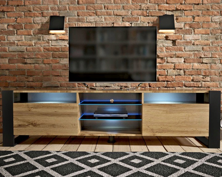 Stojaca TV skrinka Fargo LOFT A 200 × 35 × 55 cm v dekore dub Wotan