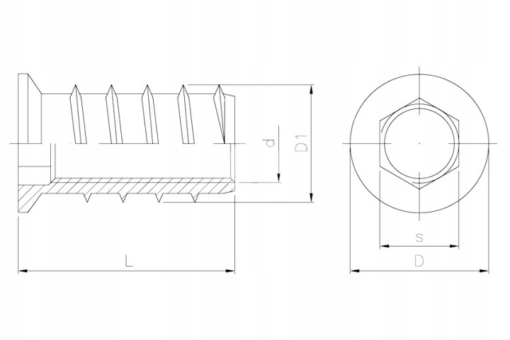 Balenie 100 pozinkovaných závitových vložiek Najder M10 × 25 mm