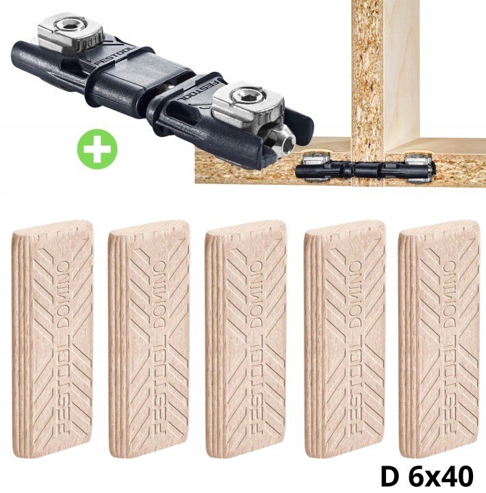 Festool DOMINO 6 × 40 mm a MSV D8/25, súprava spojok