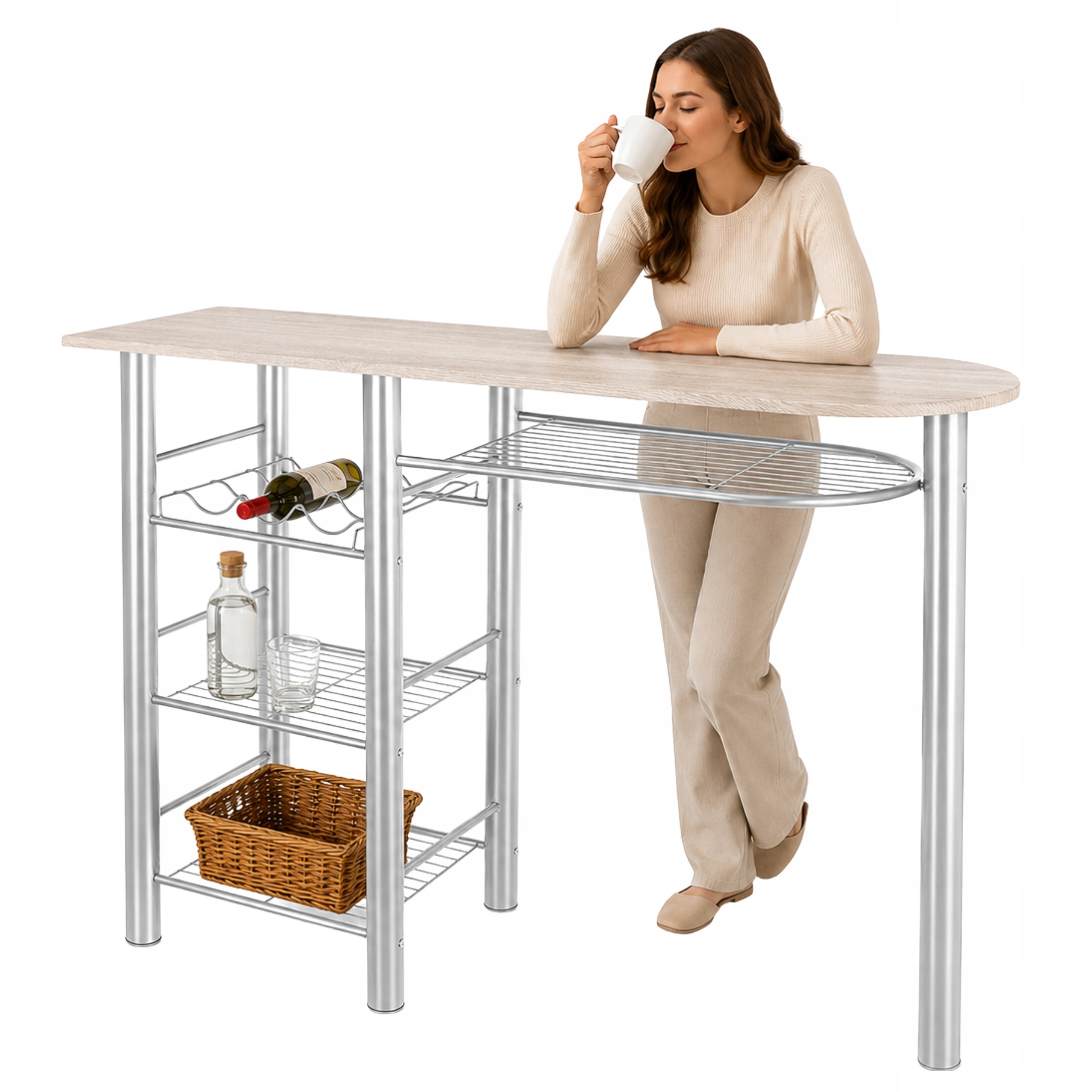 DGL Meble ostrov dub sonoma a sivá 114 × 40 × 85 cm
