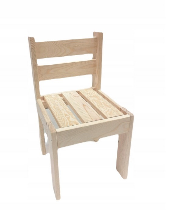 Prírodná borovicová stolička pre deti, sedadlo 27 cm