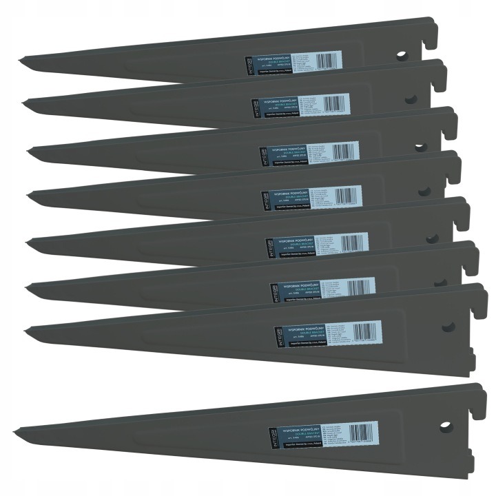 Domax Integri – 8 sivých konzol na police 37 cm