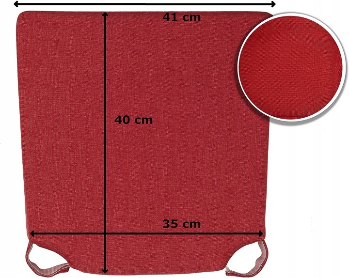 Štyri červené podsedáky SunnyPillow Roma so suchými zipsami
