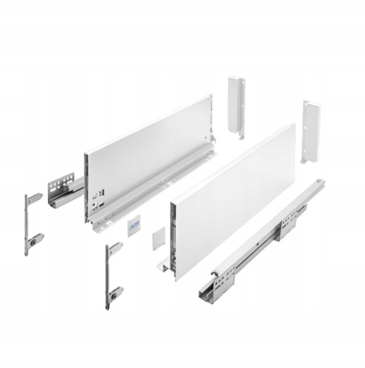 GTV AXIS PRO PB-AXISPRO-KPL500C1 je biela vysoká zásuvka s výsuvom 500 mm, bočnicou 168 mm a nosnosťou do 40 kg. Plný výsuv uľahčuje prístup k obsahu a tlmenie zabezpečuje jemné dovretie.