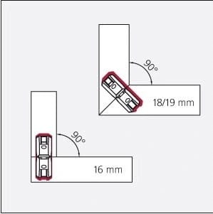 Rozoberateľné nábytkové spojky Lamello Clamex P-14 v balení 100 kusov spájajú dielce pomocou drážky P-System. Spoj sa uzatvára pákou cez 6 mm prístupový otvor. Drážku pripravíte frézou Zeta P2 alebo CNC; na čelný spoj treba materiál hrubý aspoň 15 mm a na