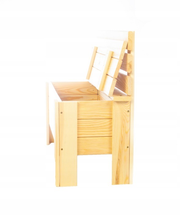 Drevená úložná lavica Stolmak S-101 s operadlom, nosnosť 100 kg