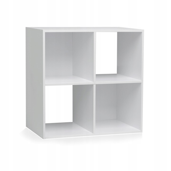 Biely regál Product Placement CUBE 2 × 2 z MDF, 60 × 29 × 60 cm