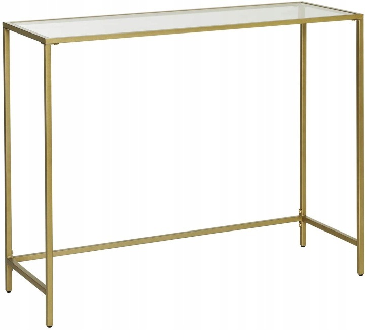 Sklenená konzola Songmics LGT26G, zlatá 100 × 35 × 80 cm
