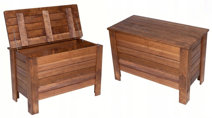 Stolmak SD-102 – hnedá drevená truhlica so sedením 80 × 40 × 50 cm