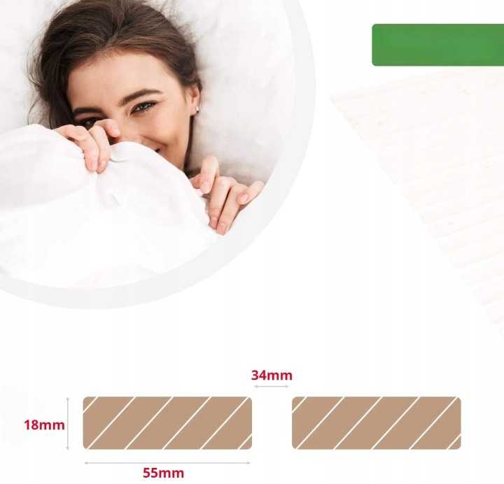 Plochý rošt SunWood pod matrac, skutočná šírka 89,6 cm a nosnosť 150 kg