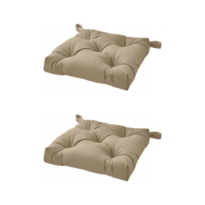 IKEA MALINDA béžová – 2 podsedáky na stoličku 40/35 × 38 × 7 cm