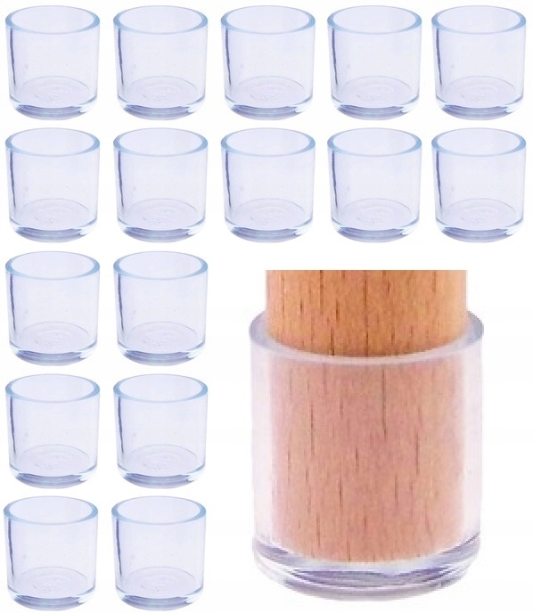 Podložky pod nožičky nábytku - 16x silikónové prekrytie pre stolný nábytok pre chodidlá 30 mm