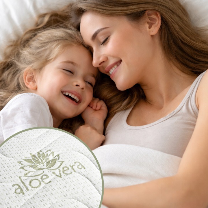 Detský penový matrac RUCKEN Basic Junior Aloe Care s rozmermi 80 × 160 × 13 cm ponúka dve strany s tvrdosťou H2 a H3. Odvetrané jadro dopĺňa snímateľný poťah, ktorý možno prať pri 60 °C. Hodí sa do postele s vnútorným rozmerom 80 × 160 cm.