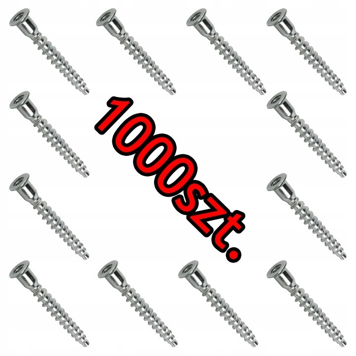 Konfirmáty Global Service 6,4 × 50 mm sú nábytkové skrutky v balení 2000 kusov. Dve vrecia po 1000 kusoch sa hodia pri opakovanej montáži drevených dielov a nábytkových dosiek.