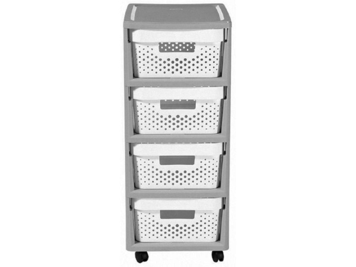 Zásuvkový regál Curver Infinity 231556, sivobiely, 4 zásuvky