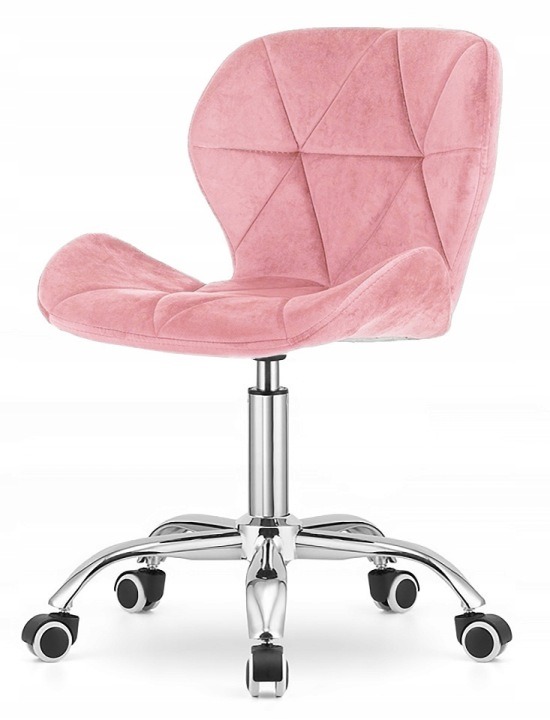 Lugano Vasto Office Pink Velvet s nastaviteľnou výškou 42–52 cm