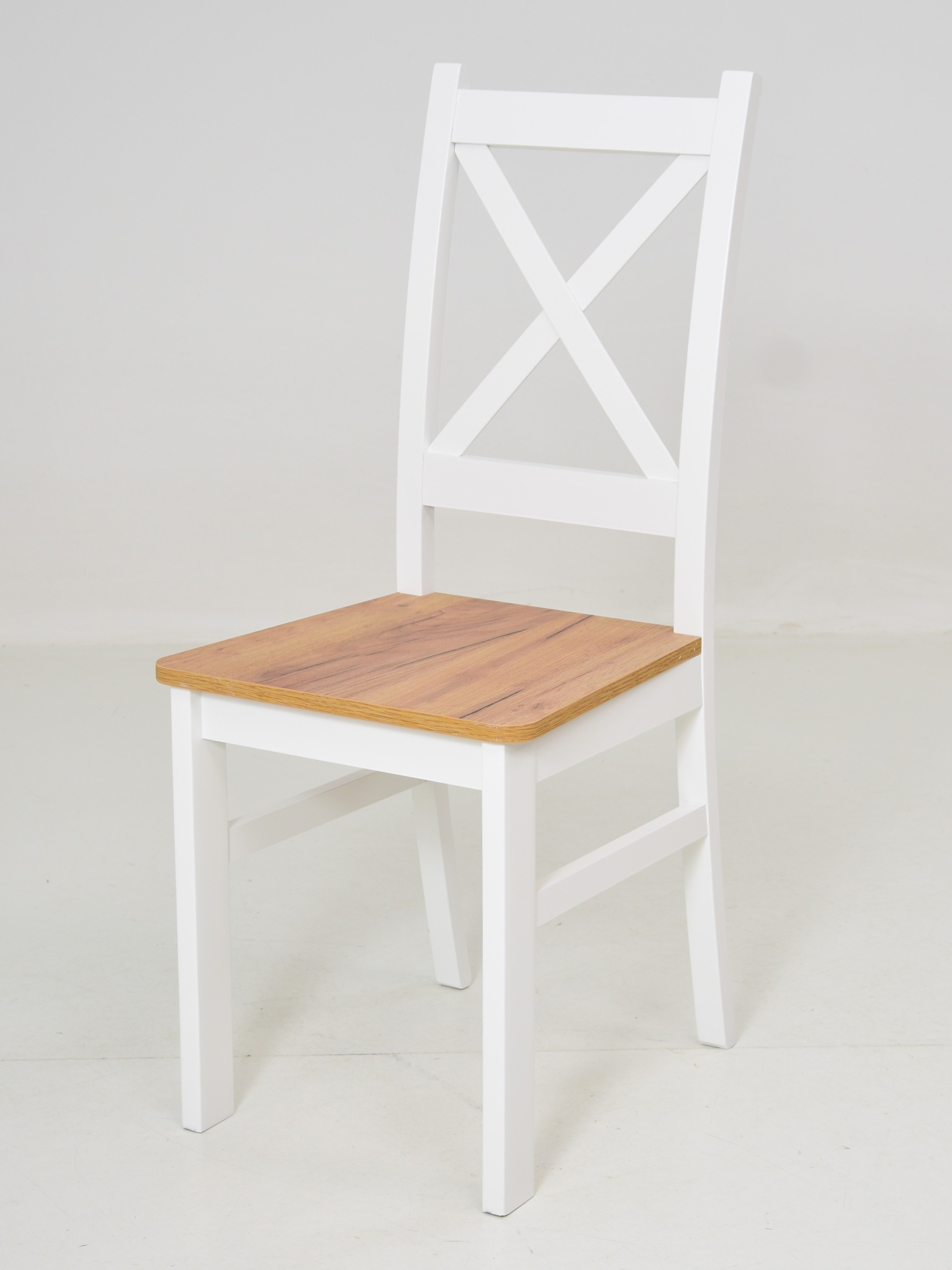 Biely stôl s doskou dub Craft, rozkladací na 160 cm