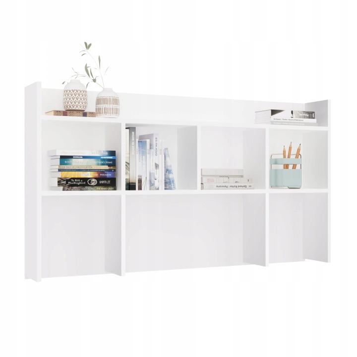 TopEshop biely nadstavec na písací stôl 128 cm – 5 políc
