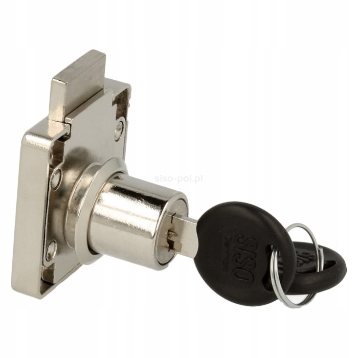 Štvorcový nábytkový zámok SISO X-850, nikel, 40 × 40 mm