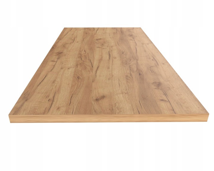 Pracovná doska v dekore zlatý dub Craft K003 má rozmery 140 × 70 × 2,8 cm, obojstranný laminovaný povrch a podľa opisu 2 mm PVC obrubu. Ponuka obsahuje samotnú dosku.