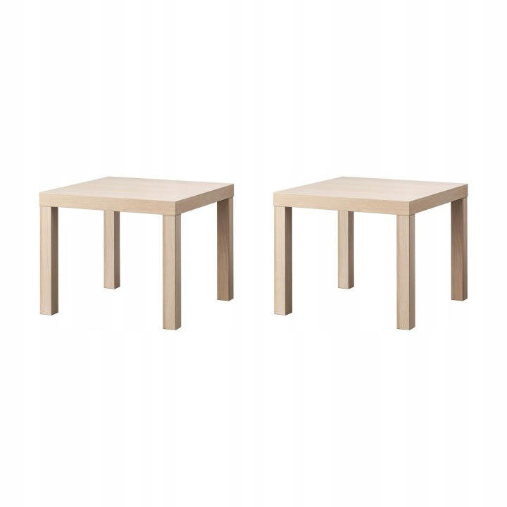 Súprava 2 stolíkov IKEA LACK 55 × 55 cm – dekor bieleného duba