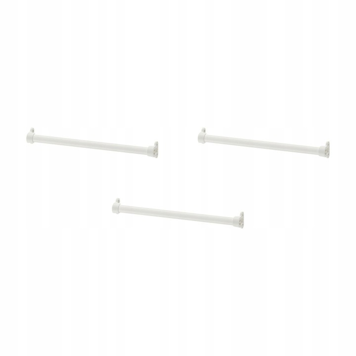 IKEA KOMPLEMENT biela šatníková tyč 50 cm pre PAX, 3 kusy
