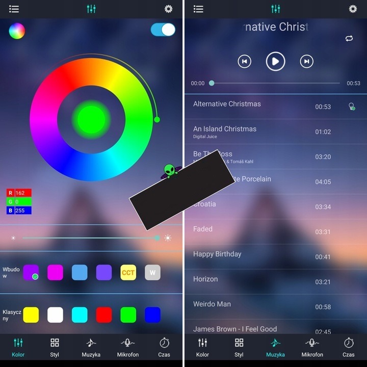 Farebné LED podsvietenie s Bluetooth ovládaním