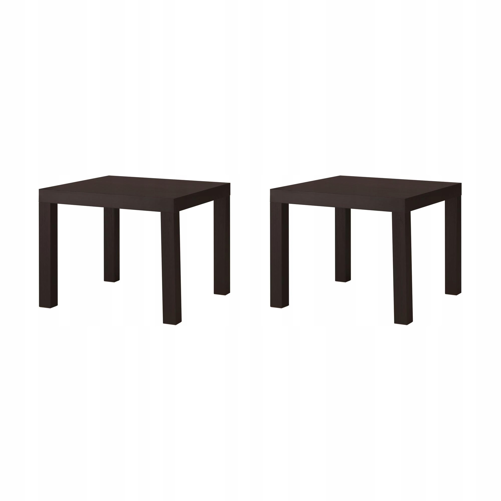 IKEA LACK dva štvorcové stolíky čiernohnedé 55 × 55 cm