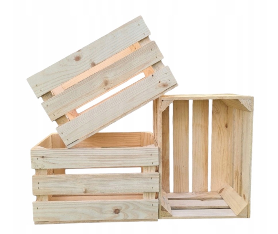 Prírodná drevená debnička Eco Trade na ovocie a zeleninu, 40 × 30 × 25 cm