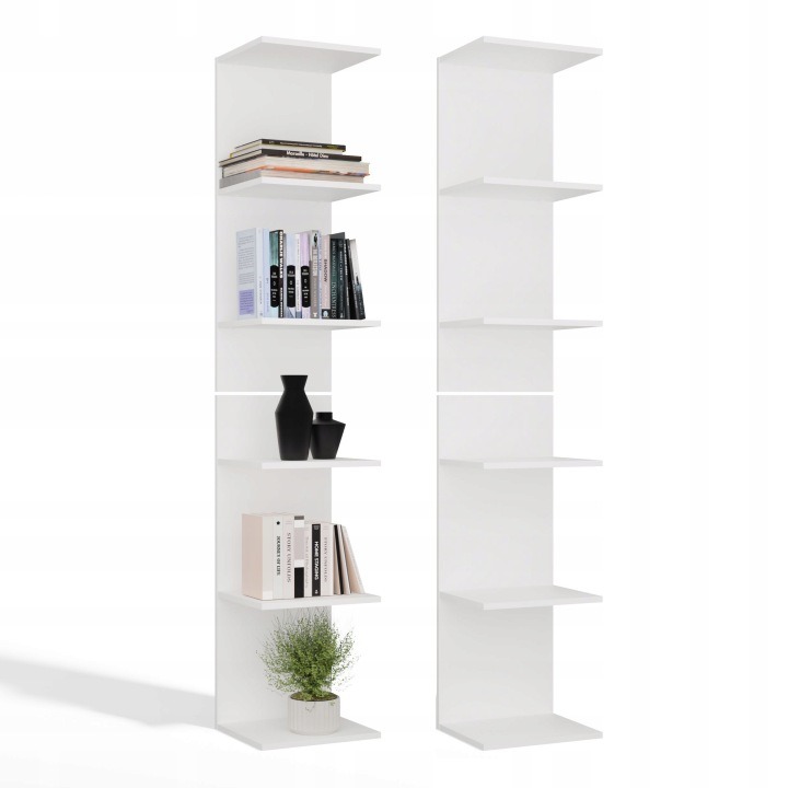 Biely regál TopEshop 6P so šiestimi policami, 35 × 180 × 30 cm