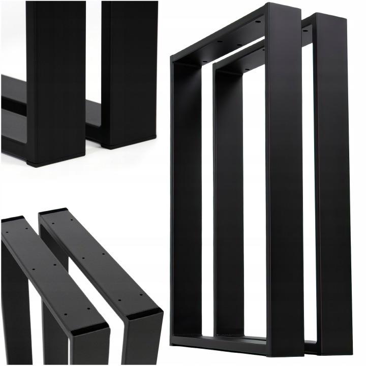 Step-Bud NU-68 – 2 čierne kovové nohy na stôl 60 × 72 cm