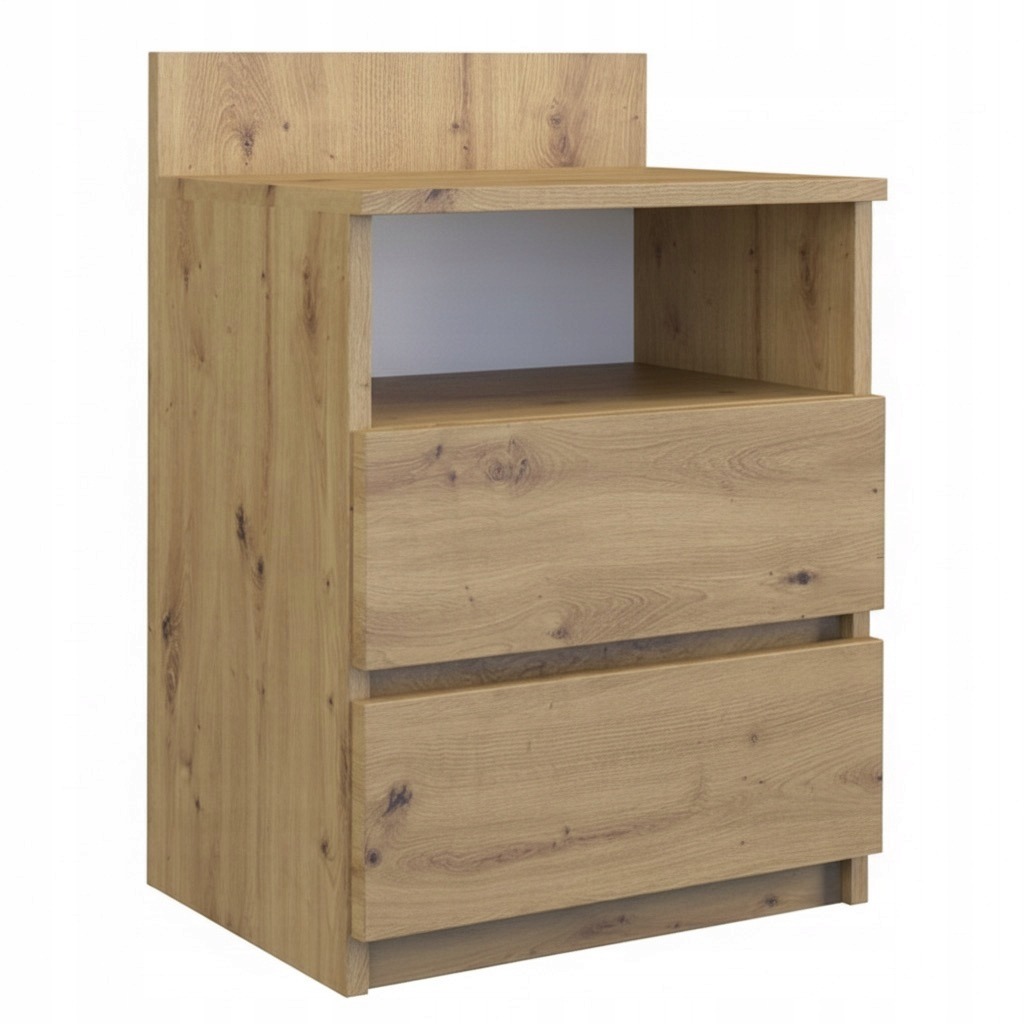 Nočný stolík TopEshop MALWA M1, dekor dub artisan, 2 zásuvky