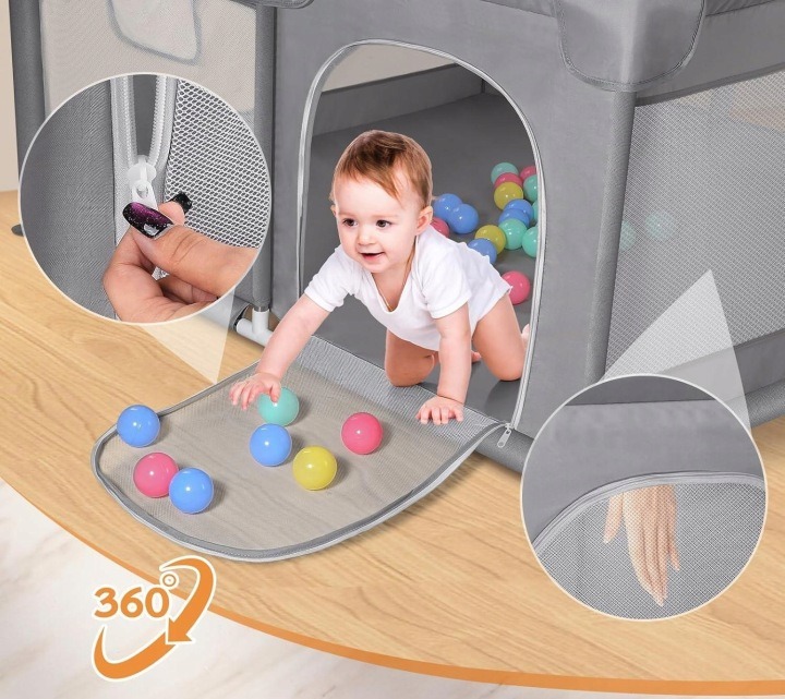 Active Hobby – veľká sivá ohrádka na hru s taškou