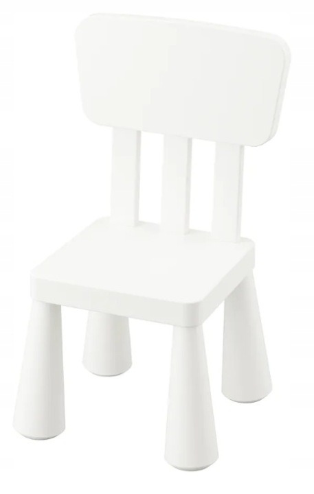 IKEA MAMMUT biela detská stolička 39 × 36 × 67 cm