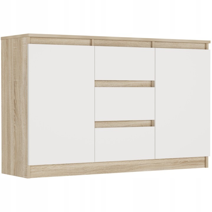 Framire R-120-S3 – komoda 120 cm, dub Sonoma a biela
