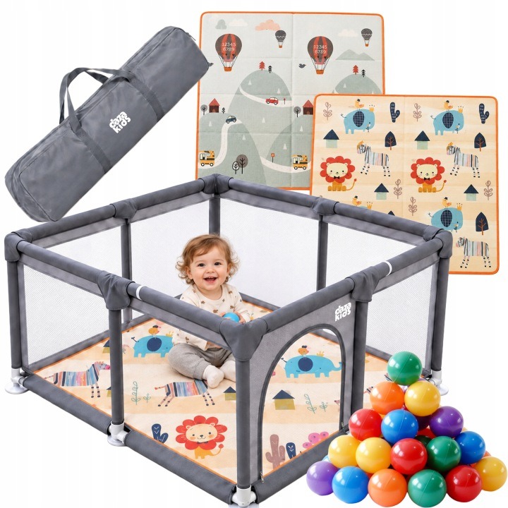Daza Kids Premium DS-I-0002 – detská ohrádka 130 × 130 cm s podložkou