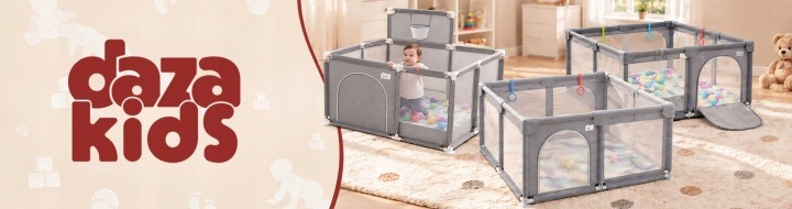 Daza Kids Premium – veľká sivá ohrádka so 60 loptičkami