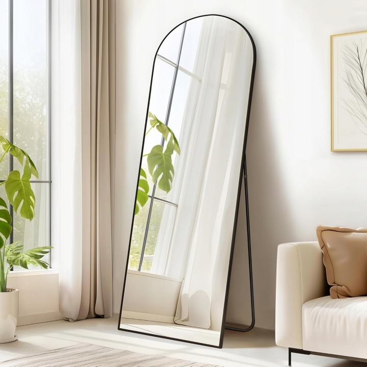 Stojace alebo nástenné zrkadlo Songmics s hliníkovým rámom 160 × 50 cm