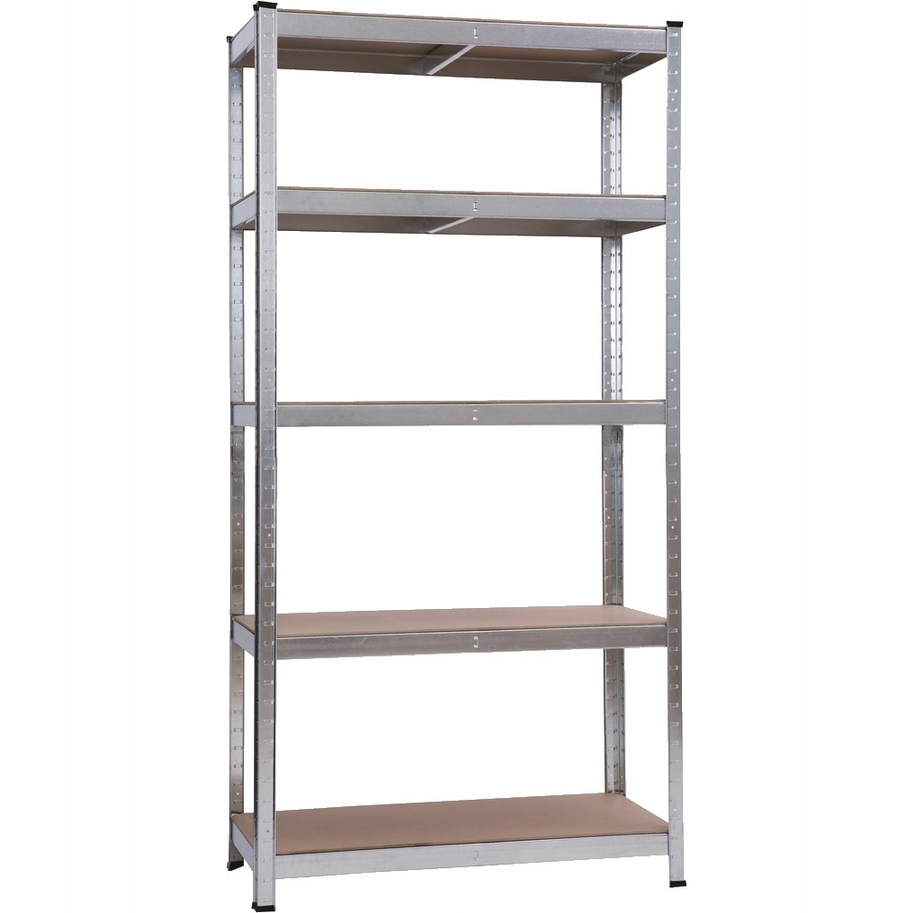Kovový regál Landgraf, 5 políc, 180 × 90 × 40 cm. Kovový regál Landgraf s piatimi policami z MDF. Výška 180 cm, šírka 90 cm, hĺbka 40 cm. Uvádzané maximálne zaťaženie jednej police 175 kg. Hmotnosť balenia 16 kg.