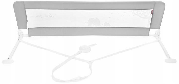 Sivá zábrana na posteľ Moby-System Bed Rail má rozmer 154 × 42 cm, priedušnú sieťovinu a skladaciu konštrukciu. Upevňovacie pásy pomáhajú držať rám pri matraci. Pri montáži skontrolujte, aby zábrana tesne priliehala a nad matracom zostalo aspoň 30 cm.