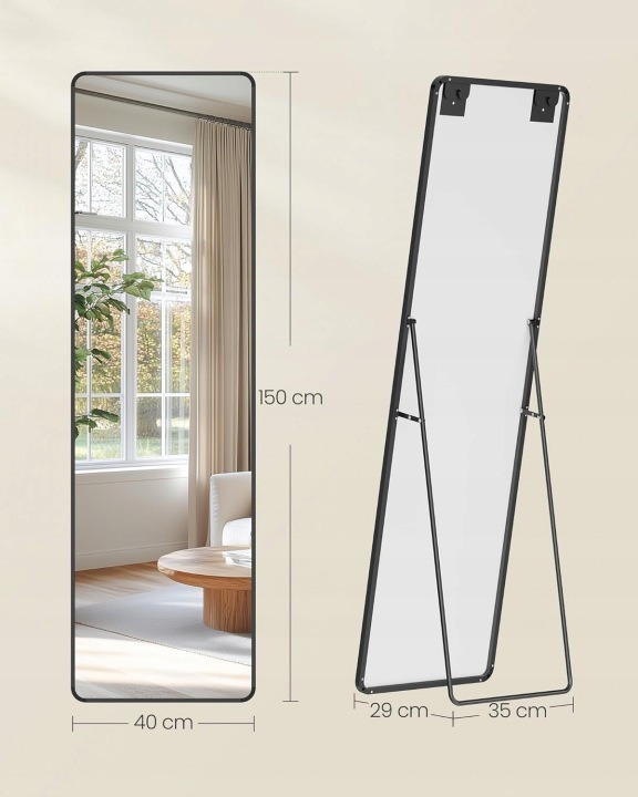Zrkadlo na celú postavu Songmics 150 × 40 cm s hliníkovým rámom
