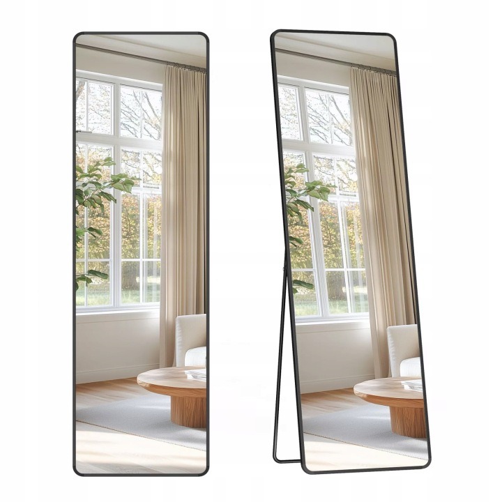 Stojace zrkadlo Songmics LFM034B01, čierne 150 × 40 cm