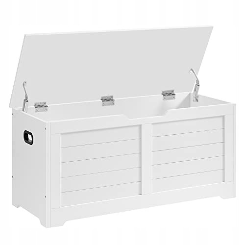 Biela úložná lavica Songmics 100 × 40 × 46 cm
