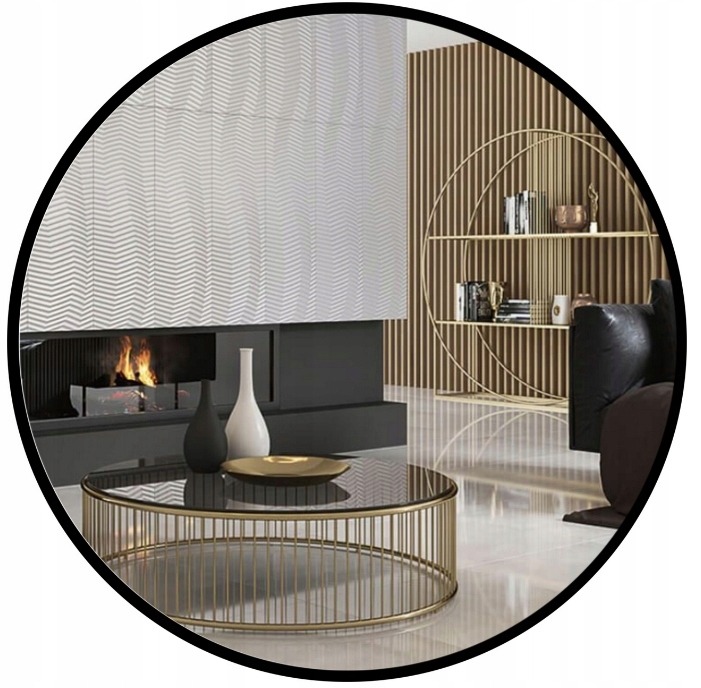 Okrúhle zrkadlo ARVENTA STYLE ALUBLACK70_C, čierny rám 70 cm