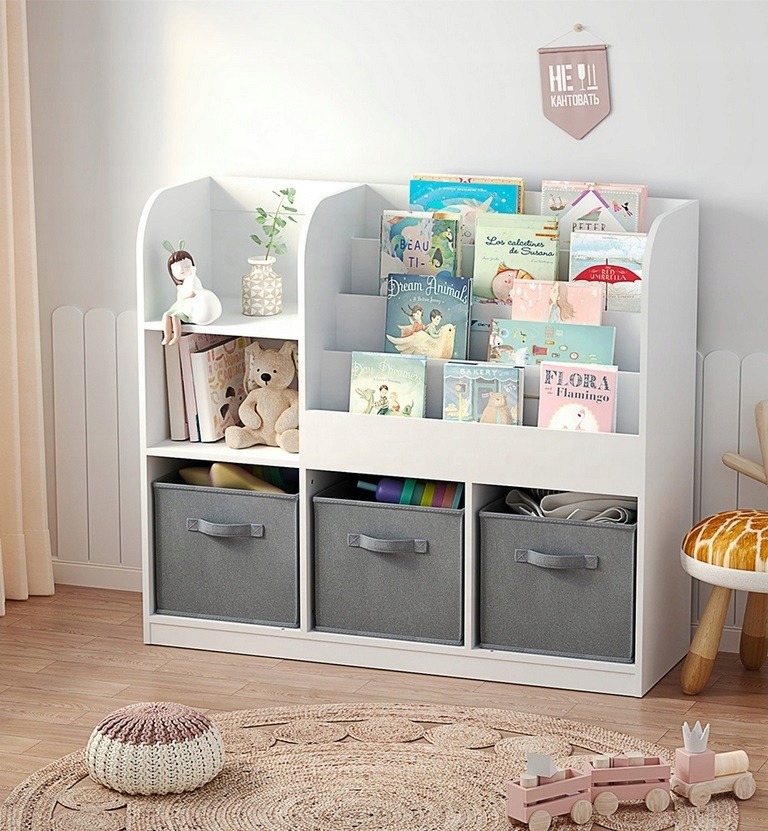Detský regál MPMAX biely, 92 × 30 × 80 cm. Regál MPMAX pomôže usporiadať knihy a hračky v detskej izbe. Má biele vyhotovenie a rozmery 92 × 30 × 80 cm.