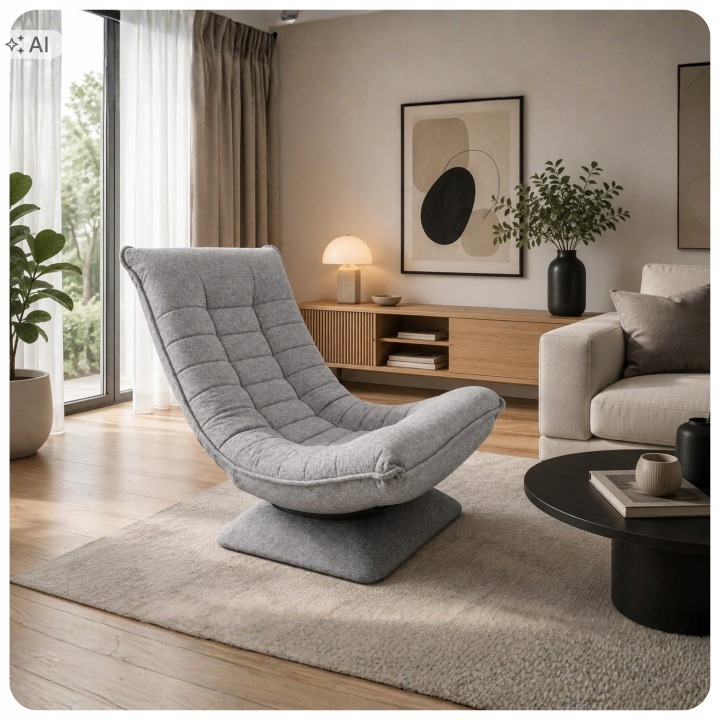 Sivé oddychové kreslo STELLA Atos s podrúčkami a nastaviteľným operadlom